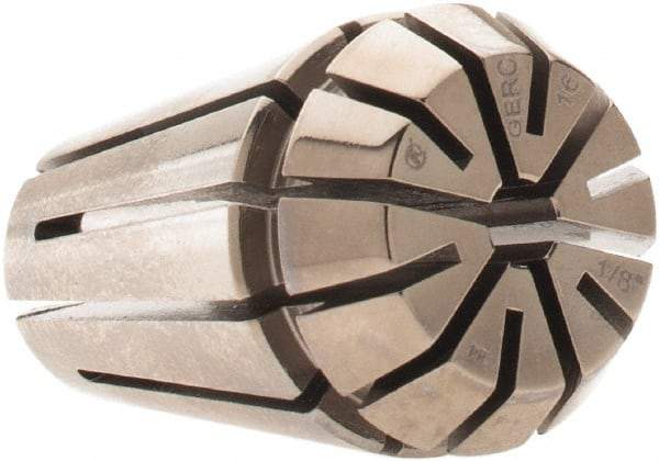 Parlec - 1/8" ER16 Collet - 0.0002" TIR, 1.082" OAL, 0.669" Overall Diam - Exact Tool & Supply
