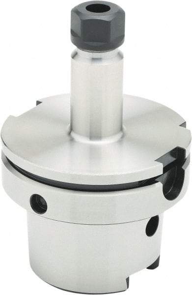 Parlec - 0.5mm to 10mm Capacity, 3.94" Projection, HSK100A Hollow Taper, ER16 Collet Chuck - 0.0002" TIR, Through-Spindle - Exact Tool & Supply
