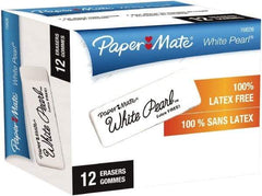 Paper Mate - Rectangle Rubber Eraser - White - Exact Tool & Supply