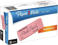 Paper Mate - Rectangle Rubber Eraser - Pink - Exact Tool & Supply