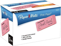 Paper Mate - Rectangle Rubber Eraser - Pink - Exact Tool & Supply