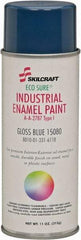 Ability One - Blue, Gloss, Enamel Spray Paint - 12 to 15 Sq Ft per Can, 16 oz Container, Use on Masonry - Exact Tool & Supply