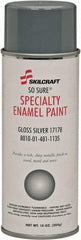 Ability One - Aluminum (Color), Gloss, Enamel Spray Paint - 12 to 15 Sq Ft per Can, 16 oz Container, Use on Masonry - Exact Tool & Supply