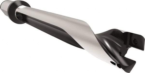 Allied Machine and Engineering - Series 22, 22 to 23.99mm Diam, 25mm Diam Straight Shank with Flange, Straight Flute Spade Drill - 167.9mm Max Depth, 201.3mm Body Length, 257.3mm OAL, Standard Length, Through Coolant - Exact Tool & Supply