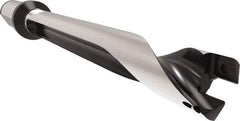 Allied Machine and Engineering - Series 22, 22 to 23.99mm Diam, 25mm Diam Straight Shank with Flange, Straight Flute Spade Drill - 167.9mm Max Depth, 201.3mm Body Length, 257.3mm OAL, Standard Length, Through Coolant - Exact Tool & Supply
