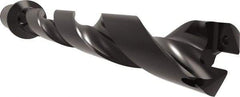 Allied Machine and Engineering - Series 32, 32 to 35mm Diam, 1-1/2" Diam Straight Shank with Flange, Helical Flute Spade Drill - 9-41/64" Max Depth, 11-23/32" Body Length, 14-13/32" OAL, Standard Length, Through Coolant - Exact Tool & Supply