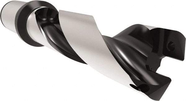 Allied Machine and Engineering - Series 32, 32 to 35mm Diam, 40mm Diam Straight Shank with Flange, Helical Flute Spade Drill - 105mm Max Depth, 157.7mm Body Length, 227.7mm OAL, Standard Length, Through Coolant - Exact Tool & Supply