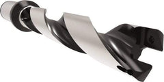 Allied Machine and Engineering - Series 24, 24 to 25.99mm Diam, 25mm Diam Straight Shank with Flange, Helical Flute Spade Drill - 129.9mm Max Depth, 165.8mm Body Length, 221.8mm OAL, Standard Length, Through Coolant - Exact Tool & Supply