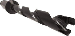 Allied Machine and Engineering - Series 11, 11 to 12mm Diam, 5/8" Diam Straight Shank with Flange, Helical Flute Spade Drill - 3-19/64" Max Depth, 4-11/32" Body Length, 6-7/32" OAL, Standard Length, Through Coolant - Exact Tool & Supply