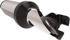 Allied Machine and Engineering - Series 14, 14 to 14.99mm Diam, 20mm Diam Straight Shank with Flange, Helical Flute Spade Drill - 17.5mm Max Depth, 44.6mm Body Length, 94.6mm OAL, Short Length, Through Coolant - Exact Tool & Supply