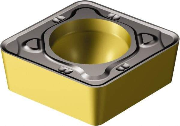 Sandvik Coromant - CCMT432 KR Grade 3210 Carbide Turning Insert - TiCN/AI2O3/TiN Finish, 80° Diamond, 1/2" Inscr Circle, 3/16" Thick, 1/32" Corner Radius - Exact Tool & Supply