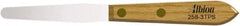 Albion Engineering - 3/8" Wide Spring Blade Stainless Steel Spatula - Flexible, Straight Hardwood Handle, 4" OAL - Exact Tool & Supply