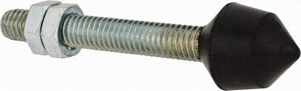 De-Sta-Co - 3/8-16 Carbon Steel Cap Tip Clamp Spindle Assembly - 63.5mm Thread Length, 88.9mm OAL, Cone Cushion Cap, 0.79" Tip Surface Diam, Use with Toggle Clamps - Exact Tool & Supply