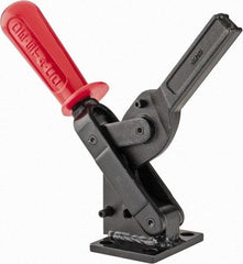 De-Sta-Co - 1,601 Lb Holding Capacity, Vertical Handle, Manual Hold Down Toggle Clamp - 71° Handle Movement, 132° Bar Opening, Solid Bar, Flanged Base, Oxide Finish, Forged Alloy Steel - Exact Tool & Supply