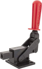 De-Sta-Co - 5,800.07 Lb Load Capacity, Flanged Base, Carbon Steel, Standard Straight Line Action Clamp - 4 Mounting Holes, 0.41" Mounting Hole Diam, 0.41" Plunger Diam, Straight Handle - Exact Tool & Supply