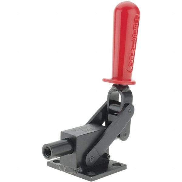 De-Sta-Co - 5,800.07 Lb Load Capacity, Flanged Base, Carbon Steel, Standard Straight Line Action Clamp - 4 Mounting Holes, 0.41" Mounting Hole Diam, 1.14" Plunger Diam, Straight Handle - Exact Tool & Supply
