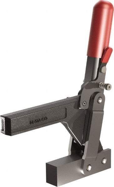 De-Sta-Co - 1,147 Lb Holding Capacity, Vertical Handle, Manual Hold Down Toggle Clamp - 138° Handle Movement, 74° Bar Opening, Solid Bar, Solid Base, Oxide Finish, Forged Alloy Steel - Exact Tool & Supply