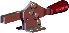 De-Sta-Co - 202 Lb Holding Capacity, Horizontal Handle, Manual Hold Down Toggle Clamp - 61° Handle Movement, 91° Bar Opening, U-Bar, Flanged Base, Carbon Steel - Exact Tool & Supply