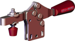 De-Sta-Co - 202 Lb Holding Capacity, Horizontal Handle, Manual Hold Down Toggle Clamp - 61° Handle Movement, 91° Bar Opening, U-Bar, Straight Base, Carbon Steel - Exact Tool & Supply