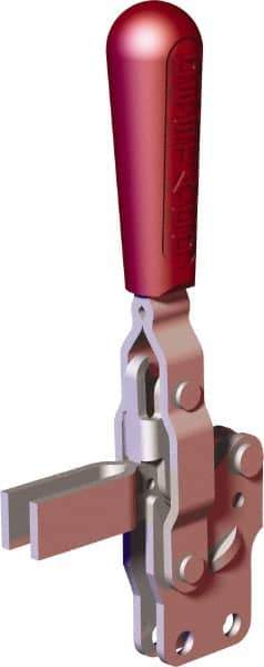 De-Sta-Co - 375 Lb Holding Capacity, Vertical Handle, Manual Hold Down Toggle Clamp - 57° Handle Movement, 99° Bar Opening, U-Bar, Straight Base, Carbon Steel - Exact Tool & Supply