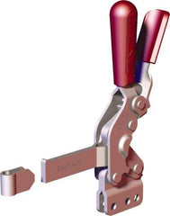 De-Sta-Co - 1,000 Lb Holding Capacity, Vertical Handle, Manual Hold Down Toggle Clamp - 64° Handle Movement, 76° Bar Opening, Solid Bar, Straight Base, Carbon Steel - Exact Tool & Supply