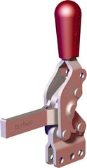 De-Sta-Co - 607 Lb Holding Capacity, Vertical Handle, Manual Hold Down Toggle Clamp - 66° Handle Movement, 75° Bar Opening, Solid Bar, Straight Base, Carbon Steel - Exact Tool & Supply