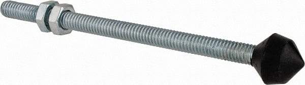 De-Sta-Co - 5/16-18 Carbon Steel Cap Tip Clamp Spindle Assembly - 120.65mm Thread Length, 139.7mm OAL, Cone Cushion Cap, 0.63" Tip Surface Diam, Use with Toggle Clamps - Exact Tool & Supply