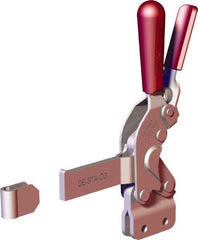 De-Sta-Co - 1,401 Lb Holding Capacity, Vertical Handle, Manual Hold Down Toggle Clamp - 66° Handle Movement, 78° Bar Opening, Solid Bar, Straight Base, Carbon Steel - Exact Tool & Supply