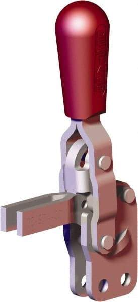 De-Sta-Co - 200 Lb Holding Capacity, Vertical Handle, Manual Hold Down Toggle Clamp - 65° Handle Movement, 105° Bar Opening, U-Bar, Straight Base, Carbon Steel - Exact Tool & Supply