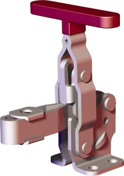 De-Sta-Co - 375 Lb Holding Capacity, Vertical Handle, Manual Hold Down Toggle Clamp - 57° Handle Movement, 99° Bar Opening, U-Bar, Flanged Base, Carbon Steel - Exact Tool & Supply