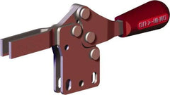 De-Sta-Co - 202 Lb Holding Capacity, Horizontal Handle, Manual Hold Down Toggle Clamp - 61° Handle Movement, 91° Bar Opening, U-Bar, Straight Base, Carbon Steel - Exact Tool & Supply