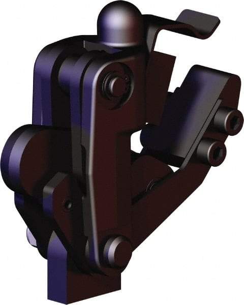 De-Sta-Co - 1,574 Lb Holding Capacity, Vertical Handle, Manual Hold Down Toggle Clamp - 200° Bar Opening, Weldable Base, Oxide Finish, Forged Alloy Steel - Exact Tool & Supply