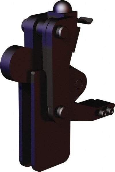 De-Sta-Co - 5,058 Lb Holding Capacity, Vertical Handle, Manual Hold Down Toggle Clamp - 200° Bar Opening, Weldable Base, Oxide Finish, Forged Alloy Steel - Exact Tool & Supply