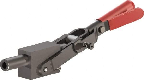 De-Sta-Co - 5,800.07 Lb Load Capacity, Solid Base, Carbon Steel, Standard Straight Line Action Clamp - 1.14" Plunger Diam, Straight Handle - Exact Tool & Supply