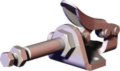 De-Sta-Co - 150.62 Lb Load Capacity, Flanged Base, Stainless Steel, Standard Straight Line Action Clamp - 5 Mounting Holes, 0.19" Mounting Hole Diam, 0.28" Plunger Diam, Thumb Handle - Exact Tool & Supply