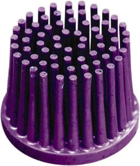 3M - 1" 36 Grit Ceramic Straight Disc Brush - Very Coarse Grade, Type R Quick Change Connector, 3/4" Trim Length, 0.37" Arbor Hole - Exact Tool & Supply