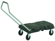 Triple® Trolley, Standard Duty with Handle - 5" dia x 7/8" casters -- Sturdy foam deck - Exact Tool & Supply