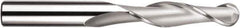 SGS - 20mm Diam, 75mm LOC, 2 Flute Solid Carbide Ball End Mill - TiN Finish, Single End, 150mm OAL, 20mm Shank Diam, Spiral Flute - Exact Tool & Supply