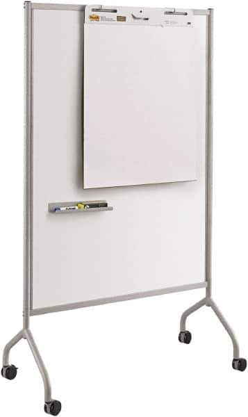 Safco - 72" High x 42" Wide Magnetic Wet/Dry Erase - Steel, 21-1/2" Deep, Includes Magnetic Accessory Tray, Dry Erase Markers, Eraser & Easel Pad Hooks - Exact Tool & Supply
