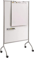 Safco - 72" High x 42" Wide Magnetic Wet/Dry Erase - Steel, 21-1/2" Deep, Includes Magnetic Accessory Tray, Dry Erase Markers, Eraser & Easel Pad Hooks - Exact Tool & Supply