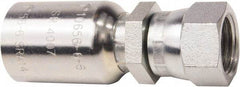 Parker - 7/16-20 JIC Steel Hydraulic Hose Female JIC 37/45° Dual Flare Swivel Straight Fitting - 6,000 psi, -4 Hose Size, 1/4" Hose Diam - Exact Tool & Supply
