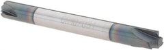 Scientific Cutting Tools - 0.031" Radius, 3/16" Mill Diam, 3 Flute Solid Carbide Corner Rounding End Mill - Double End, AlTiN+ Finish, 2" OAL, 3/16" Shank Diam - Exact Tool & Supply