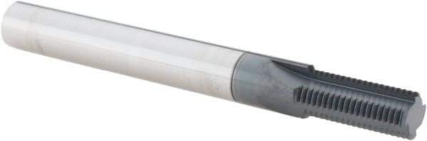 Scientific Cutting Tools - 7/16-24 Thread, 3/8" Shank Diam, AlTiN+ Coating, Solid Carbide Straight Flute Thread Mill - 4 Flutes, 3-1/2" OAL, 7/16" Min Noml Diameter - Exact Tool & Supply