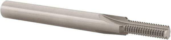 Scientific Cutting Tools - 1/4-32 Thread, 1/4" Shank Diam, Bright Coating, Solid Carbide Straight Flute Thread Mill - 3 Flutes, 2-1/2" OAL, 1/4" Min Noml Diameter - Exact Tool & Supply