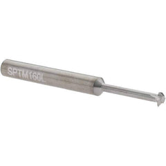 Scientific Cutting Tools - 24 to 56 TPI, Internal/External Single Profile Thread Mill - #12" Noml Diam, 0.16" Cut Diam, 3/16" Shank Diam, 3 Flute, 0.088" Neck Diam, 0.65" Neck Length, 2" OAL, Bright Finish - Exact Tool & Supply