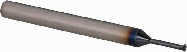 Scientific Cutting Tools - 32 to 64 TPI, Internal/External Single Profile Thread Mill - #6" Noml Diam, 0.098" Cut Diam, 3/16" Shank Diam, 3 Flute, 0.049" Neck Diam, 0.33" Neck Length, 2" OAL, Bright Finish - Exact Tool & Supply