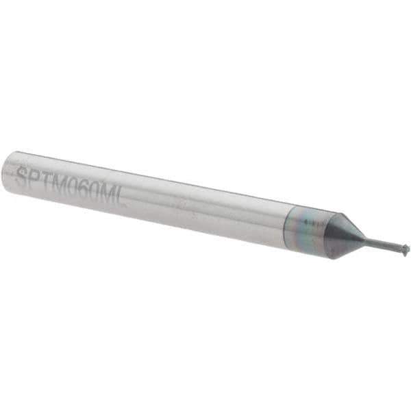 Scientific Cutting Tools - 56 to 80 TPI, Internal/External Single Profile Thread Mill - #2" Noml Diam, 0.06" Cut Diam, 3/16" Shank Diam, 3 Flute, 0.034" Neck Diam, 0.165" Neck Length, 2" OAL, AlTiN+ Finish - Exact Tool & Supply