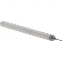Scientific Cutting Tools - 85 to 120 TPI, Internal/External Single Profile Thread Mill - #00" Noml Diam, 0.032" Cut Diam, 1/8" Shank Diam, 2 Flute, 0.018" Neck Diam, 0.1" Neck Length, 1-1/2" OAL, AlTiN+ Finish - Exact Tool & Supply