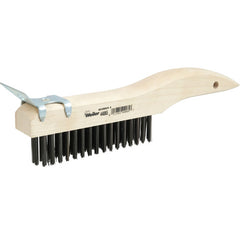 Hand Wire Scratch Brush w/Scraper, .012 Steel Fill, Shoe Handle, 4 × 16 Rows - Exact Tool & Supply