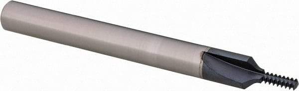 Scientific Cutting Tools - #6-32 Thread, 1/4" Shank Diam, AlTiN+ Coating, Solid Carbide Straight Flute Thread Mill - 3 Flutes, 2-1/2" OAL, #6 Min Noml Diameter - Exact Tool & Supply